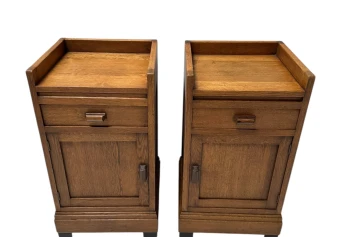 Two Art Deco Modernist Nightstands or Bedside Tables, 1920s